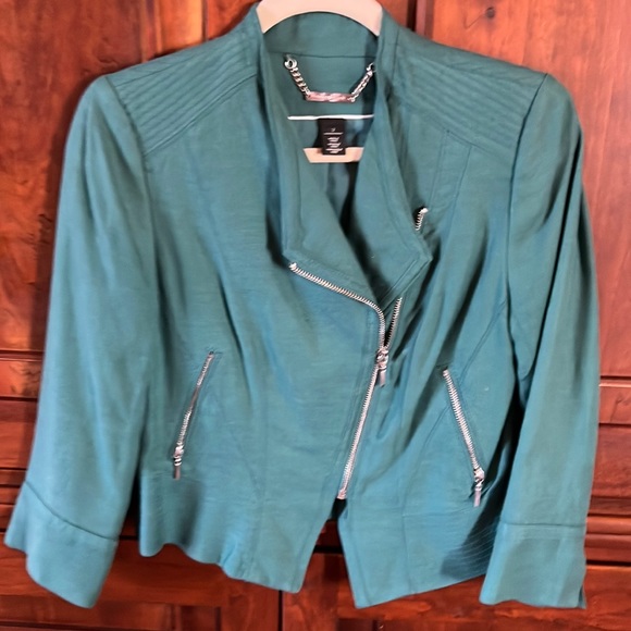 White House Black Market Jackets & Blazers - Green White House Black Market Waist Length Jacket